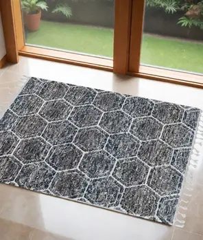 3' X 5' Gray Geometric Area Rug