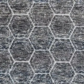 5' X 8' Gray and Ivory Geometric Area Rug