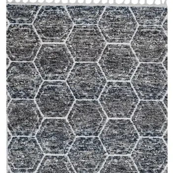 5' X 8' Gray and Ivory Geometric Area Rug