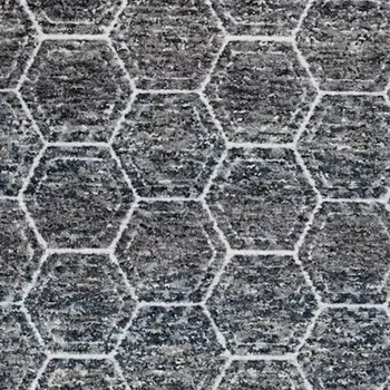 5' X 8' Gray and Ivory Geometric Area Rug