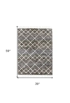 3' X 5' Brown Geometric Area Rug