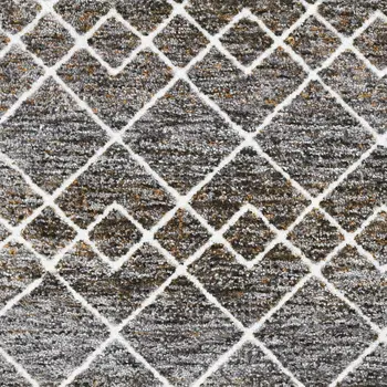 5' X 8' Gray and Ivory Geometric Area Rug