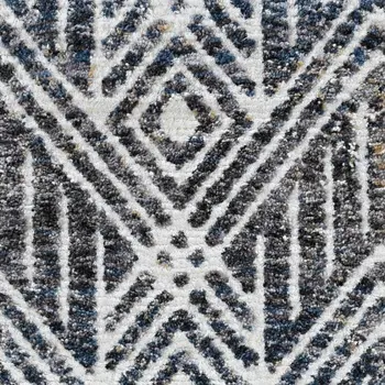 3' X 5' Gray And Ivory Geometric Area Rug