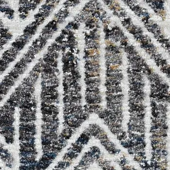 3' X 5' Gray And Ivory Geometric Area Rug