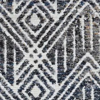 5' X 8' Gray and Ivory Geometric Area Rug