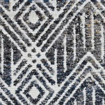 5' X 8' Gray and Ivory Geometric Area Rug