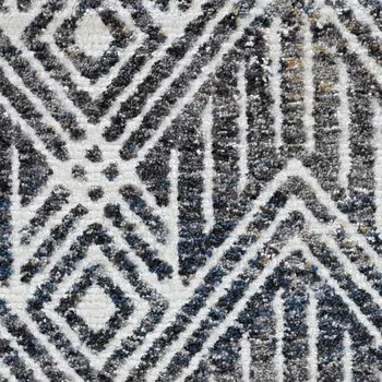 9' X 13' Gray and Ivory Geometric Area Rug