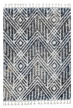 9' X 13' Gray and Ivory Geometric Area Rug