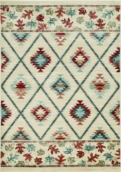 8' X 10' Ivory Southwestern Indoor Outdoor Area Rug