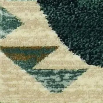 5' X 8' Ivory Or Blue Lodge Area Rug