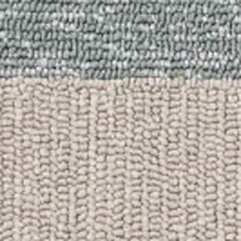 5' X 8' Tan Ivory and Blue Geometric Hand Tufted Area Rug