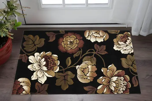 2' X 3' Black Area Rug