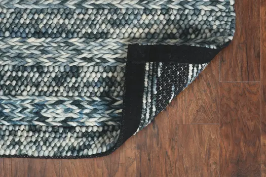 3' X 5' Blue Wool Hand Woven Area Rug