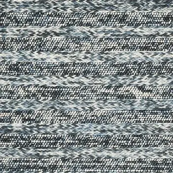 5' X 7' Ivory Blue And Gray Wool Striped Hand Woven Area Rug
