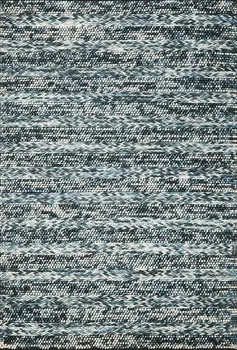 9' X 13' Blue Wool Ikat Hand Woven Area Rug
