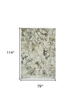 7' X 10' Gold and Ivory Abstract Area Rug