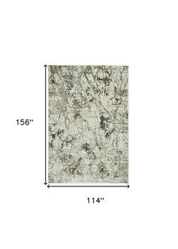 10' X 13' Gold and Ivory Abstract Area Rug