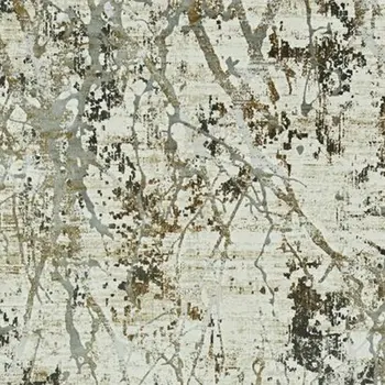 10' X 13' Gold and Ivory Abstract Area Rug