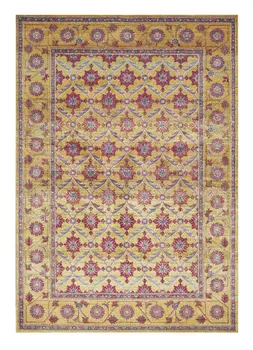 10' X 13' Blue Red and Gold Floral Area Rug