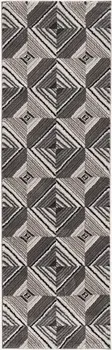 8' Gray Geometric Runner Rug