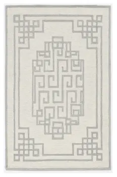 5' X 7' Ivory And Gray Wool Abstract Geometric Hand Tufted Area Rug