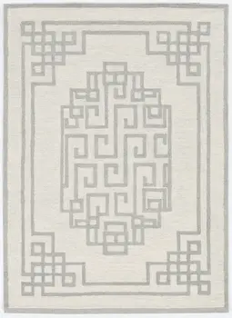 5' X 7' Ivory And Gray Wool Abstract Geometric Hand Tufted Area Rug