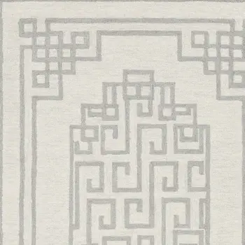 5' X 7' Ivory And Gray Wool Abstract Geometric Hand Tufted Area Rug