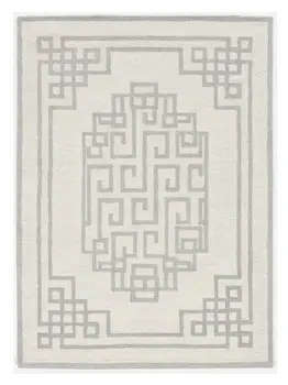 8' X 10' Gray and Ivory Wool Hand Tufted Area Rug