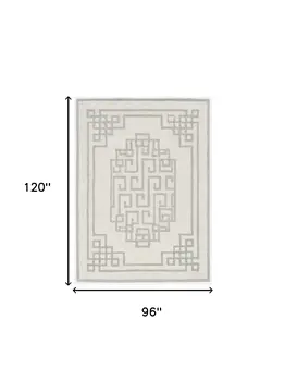 8' X 10' Gray and Ivory Wool Hand Tufted Area Rug