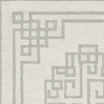 9' X 12' Ivory And Gray Wool Geometric Hand Tufted Area Rug
