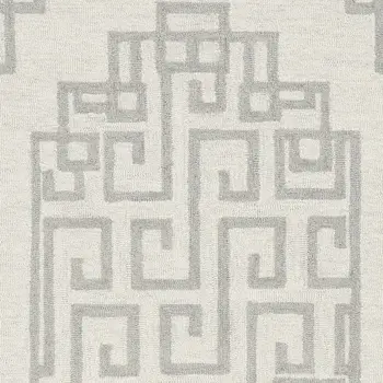 9' X 12' Ivory And Gray Wool Geometric Hand Tufted Area Rug