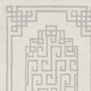 9' X 12' Ivory And Gray Wool Geometric Hand Tufted Area Rug
