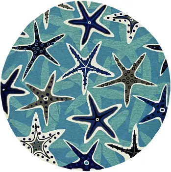 8' X 10' Blue Hand Tufted Area Rug