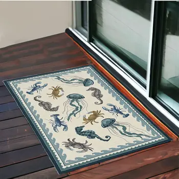 3' X 5' Ivory Abstract Handmade Indoor Outdoor Area Rug