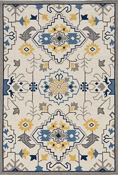 5' X 8' Ivory Abstract Indoor Outdoor Area Rug