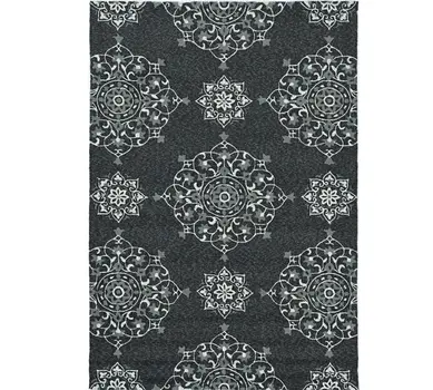 3' X 5' Charcoal Medallion Hand Tufted Area Rug