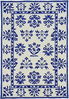 3' X 5' Blue Floral Indoor Outdoor Area Rug