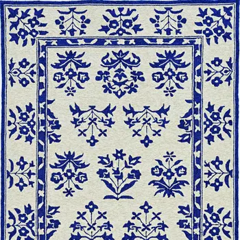 3' X 5' Blue Floral Indoor Outdoor Area Rug