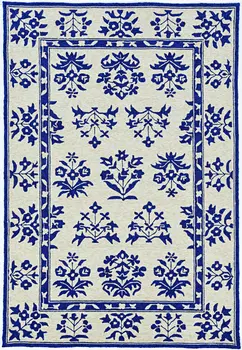 3' X 5' Blue Floral Indoor Outdoor Area Rug