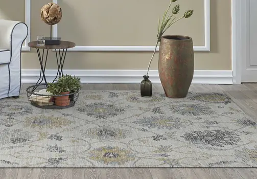 9' X 13' Ivory Wool Floral Hand Tufted Area Rug