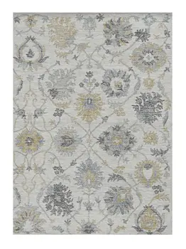 9' X 13' Ivory Wool Floral Hand Tufted Area Rug