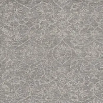 5' X 7' Gray And Light Gray Wool Floral Vines Hand Tufted Area Rug