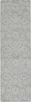 7' X 10' Gray and Light Gray Wool Floral Hand Tufted Area Rug