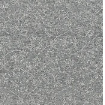 9' X 13' Grey Hand Tufted Space Dyed Floral Ogee Indoor Area Rug