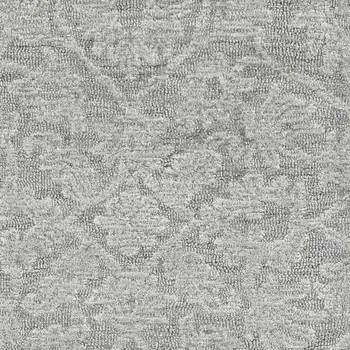 9' X 13' Grey Hand Tufted Space Dyed Floral Ogee Indoor Area Rug