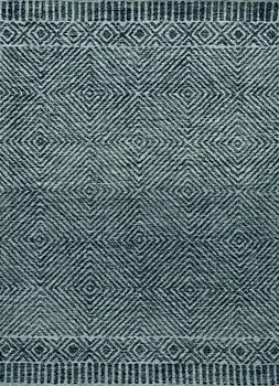 5' X 7' Gray And Black Wool Geometric Hand Tufted Area Rug