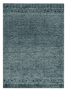 5' X 7' Gray And Black Wool Geometric Hand Tufted Area Rug