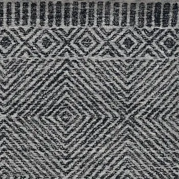 9' X 13' Gray And Black Wool Geometric Hand Tufted Area Rug