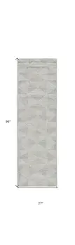 8' Ivory Wool Handmade Runner Rug