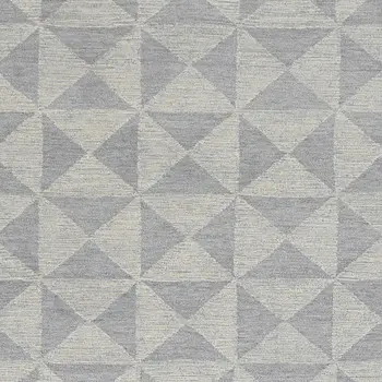 5' X 7' Ivory And Gray Wool Geometric Hand Tufted Area Rug